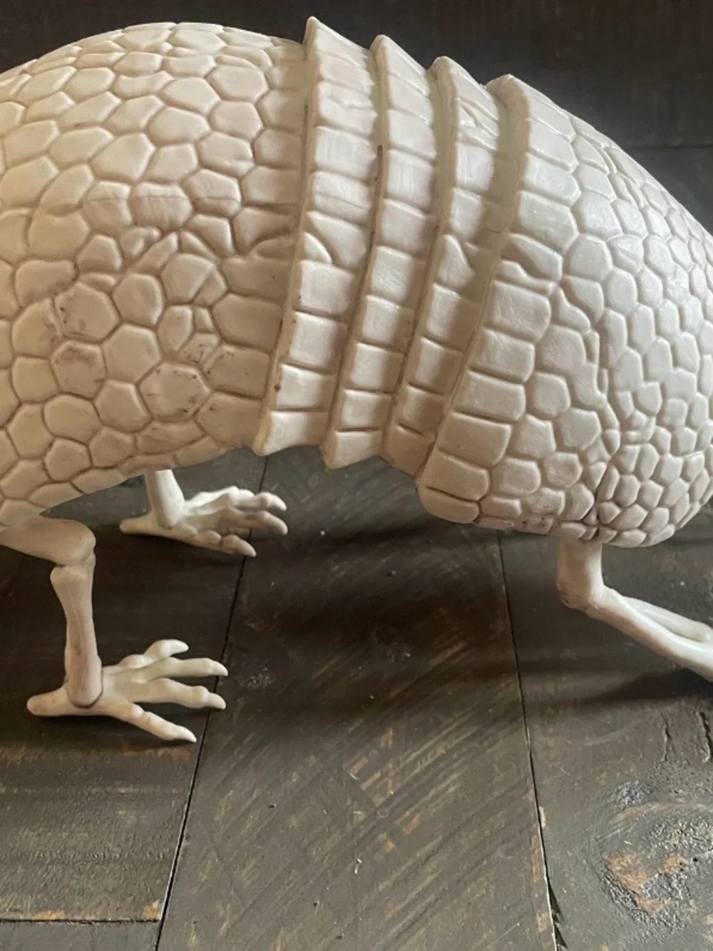 Beige Armadillo Reptile Habitat Decoration - Realistic Shell Accent- faux
